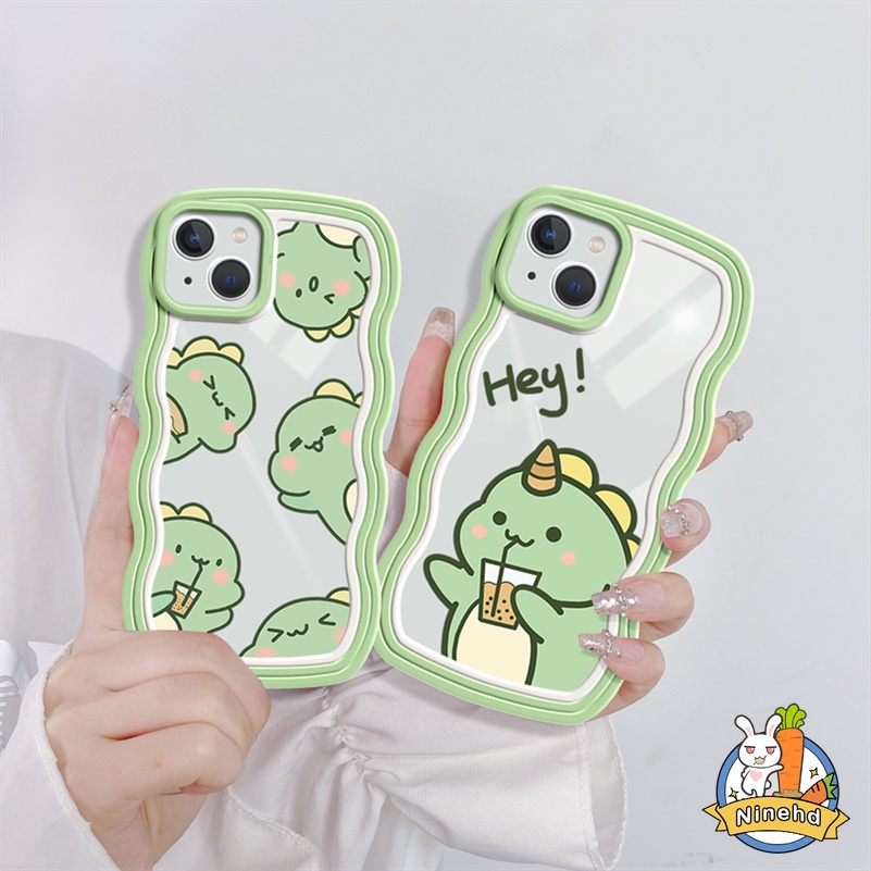 Soft Case Silikon Tebal Motif Kartun Dinosaurus Untuk iPhone 14 13 12 11 Pro Max X Xr Xs Max 8 7 6 6s Plus