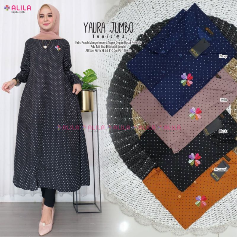Tunik Wanita Busui LD 110 Yaura Jumbo Tunik By Alila Peach Mango Import Ada Tali Bisa Dimodel