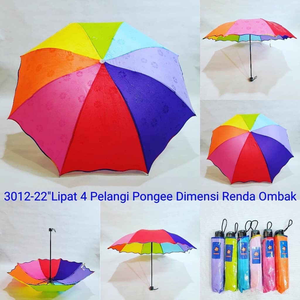Payung Lipat 3 Dimensi Magic Pelangi Basah Keluar Kembang