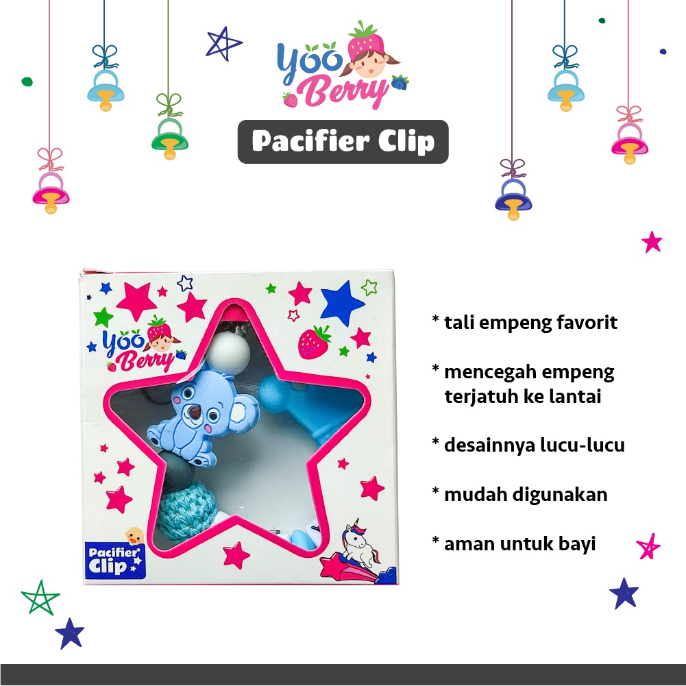 YooBerry Mart Pacifier Chain Tali Empeng Bayi Koala Crown Series Berry Mart