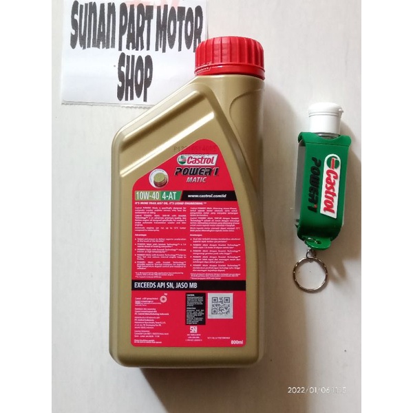 Castrol Power 1 Matic 10W-40 800ml Oli Motor Matic ORIGINAL 100%  Resmi Garansi Uang Kembali