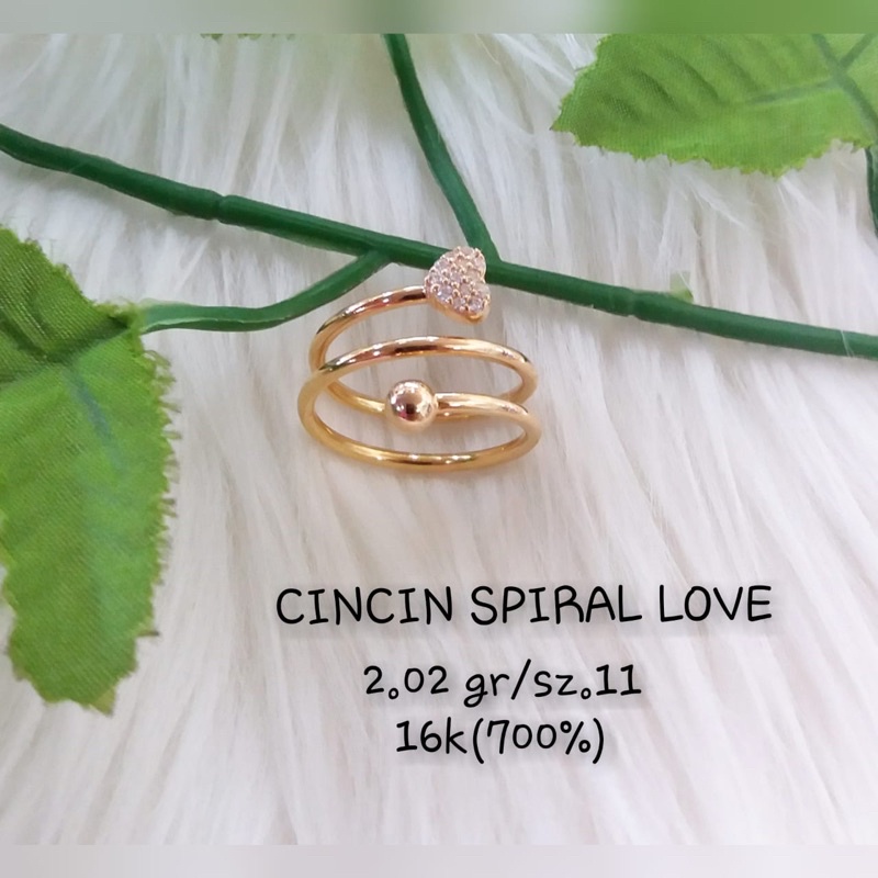 Cincin spiral emas asli kadar 16karat/700%