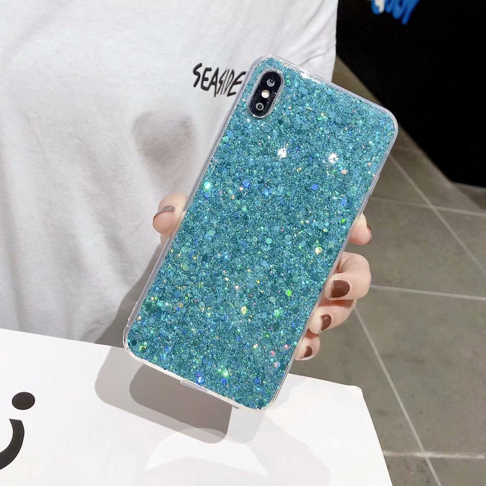 Casing Soft Case Belakang Bahan Silikon Motif Glitter