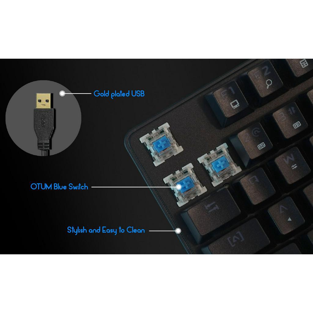 KEYBOARD IMPERION TROOPER 7 MECHANICAL OUTEMU BLUE KEYS // SLIM LED TKL 87 OTUM KEYS GAMING OFFICE MULTIMEDIA // LAPTOP PC KOMPUTER ANDROID TEN KEY LESS