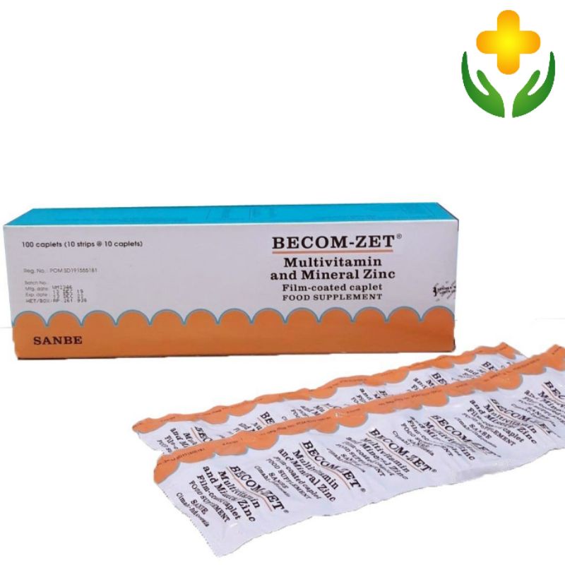 Becom Zet 10 Tablet Multivitamin Zinc Vitamin Kekebalan Tubuh