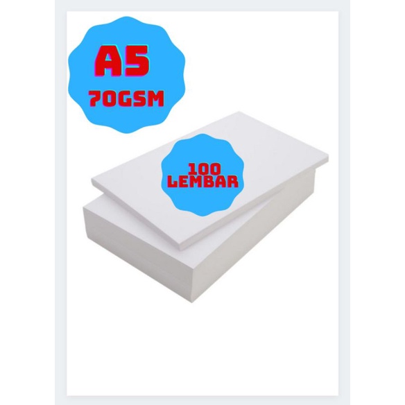 

Kertas HVS A5 75gsm Kertas HVS A5 75gsm Murah (isi 100 lembar)