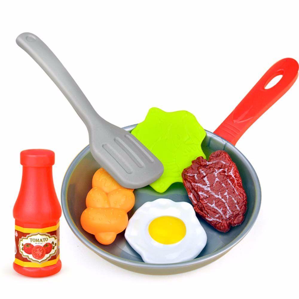 Quinton Play Kitchen Set Mainan Omelet Masak Sayur Rumah Bermain Mainan Simulasi Peralatan Masak Panci Pan Mainan Simulasi Makanan