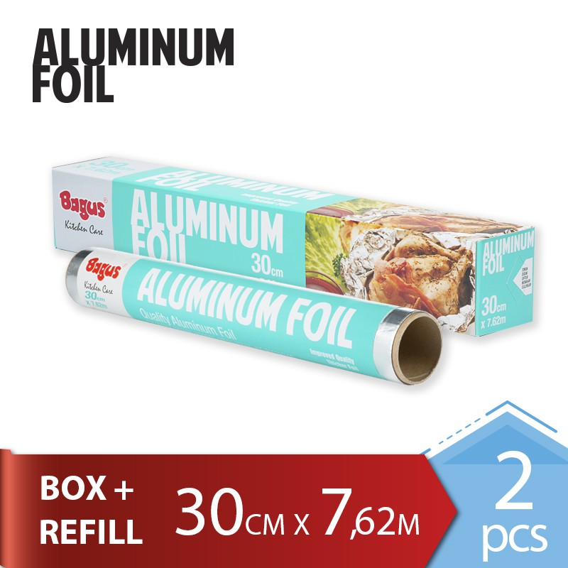 Bagus Aluminum Foil Box + Refill 30 cm x 7.62 m Set Shopee Indonesia