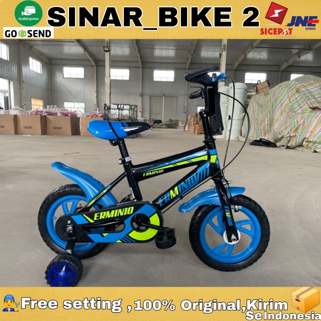 Sepeda Anak Laki BMX ERMINIO Ukuran 12 Inch Ban Eva Busa