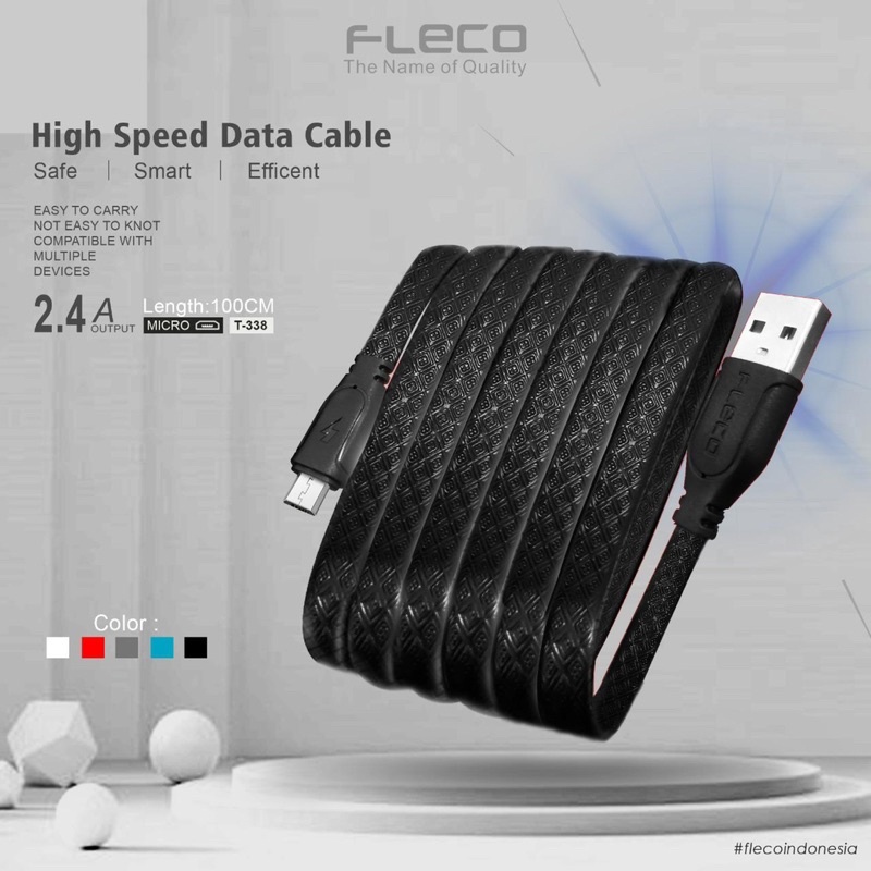 PROMO KABEL DATA FLECO T338 MICRO TYPE C ORIGINAL HIGH SPEED DATA CABLE