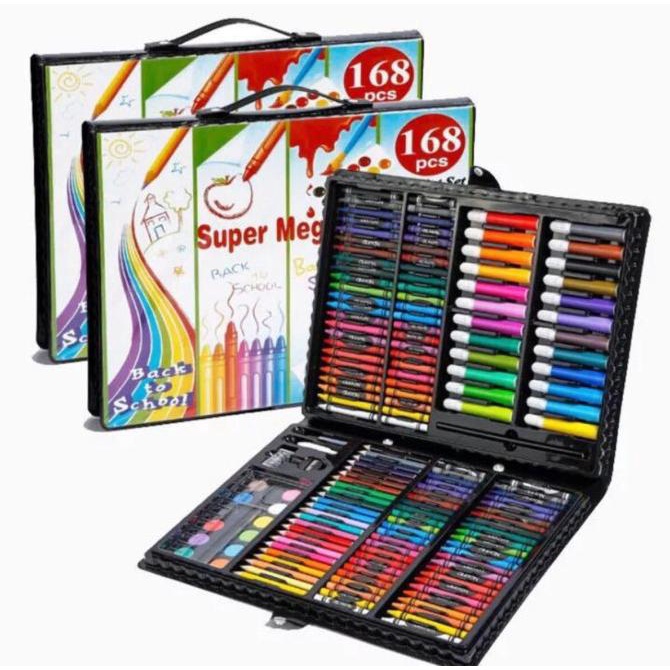 

Crayon Set isi 168Pcs/Pensil Warna Super Mega Art Set/Kado Ulang Tahun