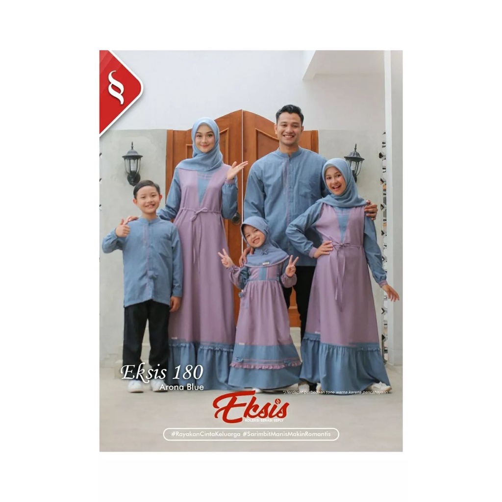 SEPLY - Sarimbit keluarga seply terbaru 2022 EKSIS 180 ARONA BLUE. Gamis Meyra 72, Koko Kaseo 143, G