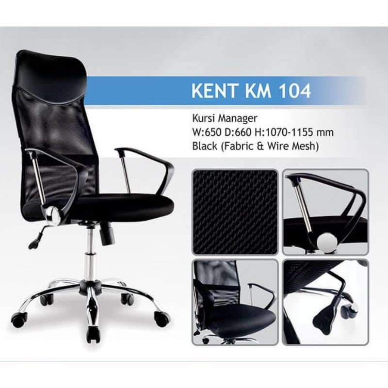 Kursi Manager / Kursi Putar Jaring-Kaki Stainles