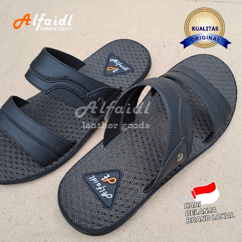 Sandal Distro | Sandal Pria Casual | Sendal Bandua Cowok | Sandal Slide Original Alfaidl