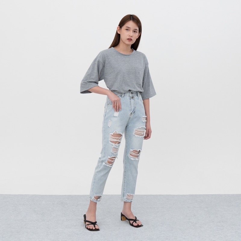 VIERLIN - Jeans 9002 - HIGHWAIST RIPPED JEANS