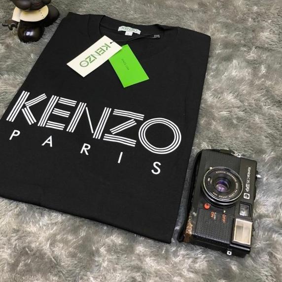 ☼ KAOS BAJU TSHIRT FASHION BRANDED KENZO PARIS PRIA WANITA - Putih, S ❆