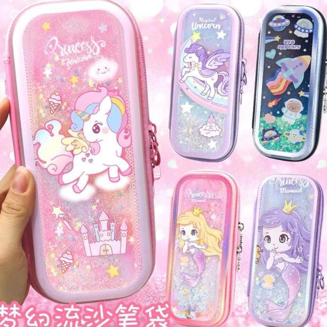 

Ready Tempat Pensil Anak Sekolah Glitter Korea Kawaii Kotak Pensil Unik