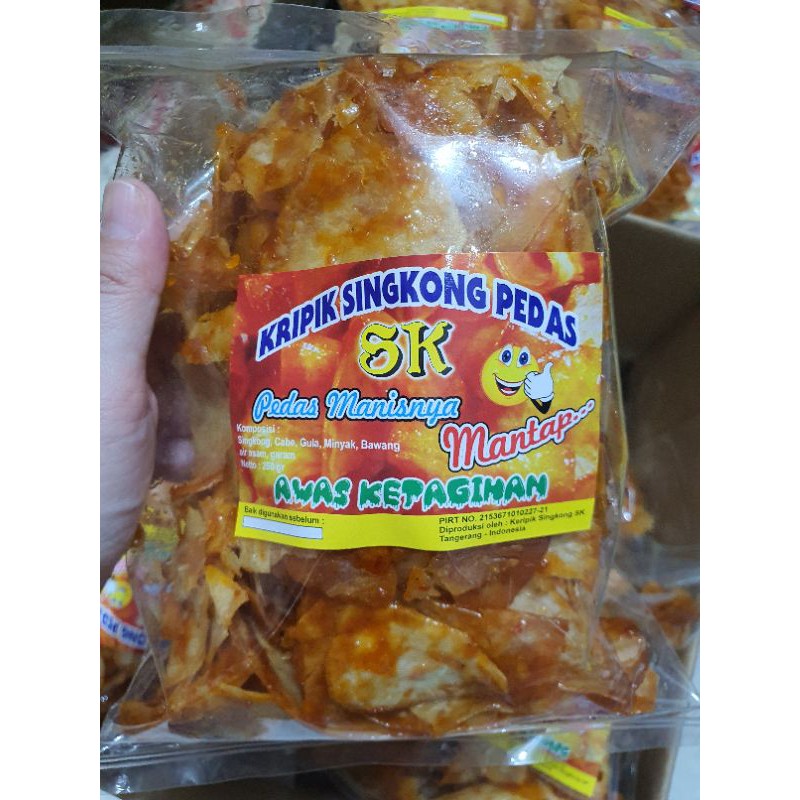 

kripik singkong pedas SK 250gr Halal