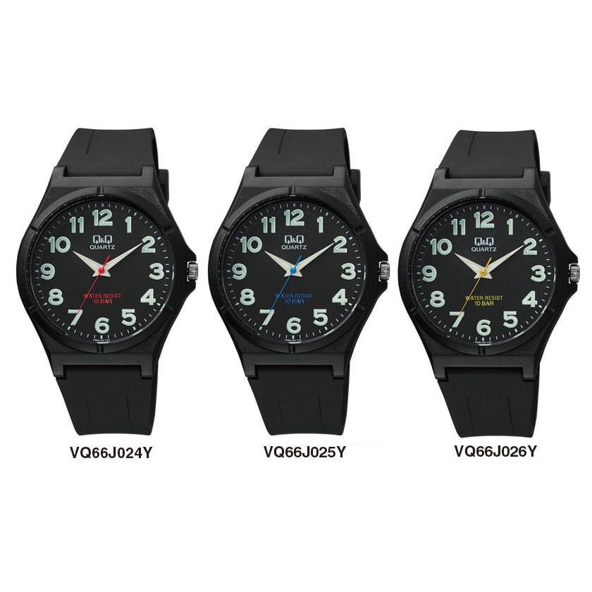 Q&amp;Q Original Jam Tangan Pria VQ66J Series - Hitam - Karet