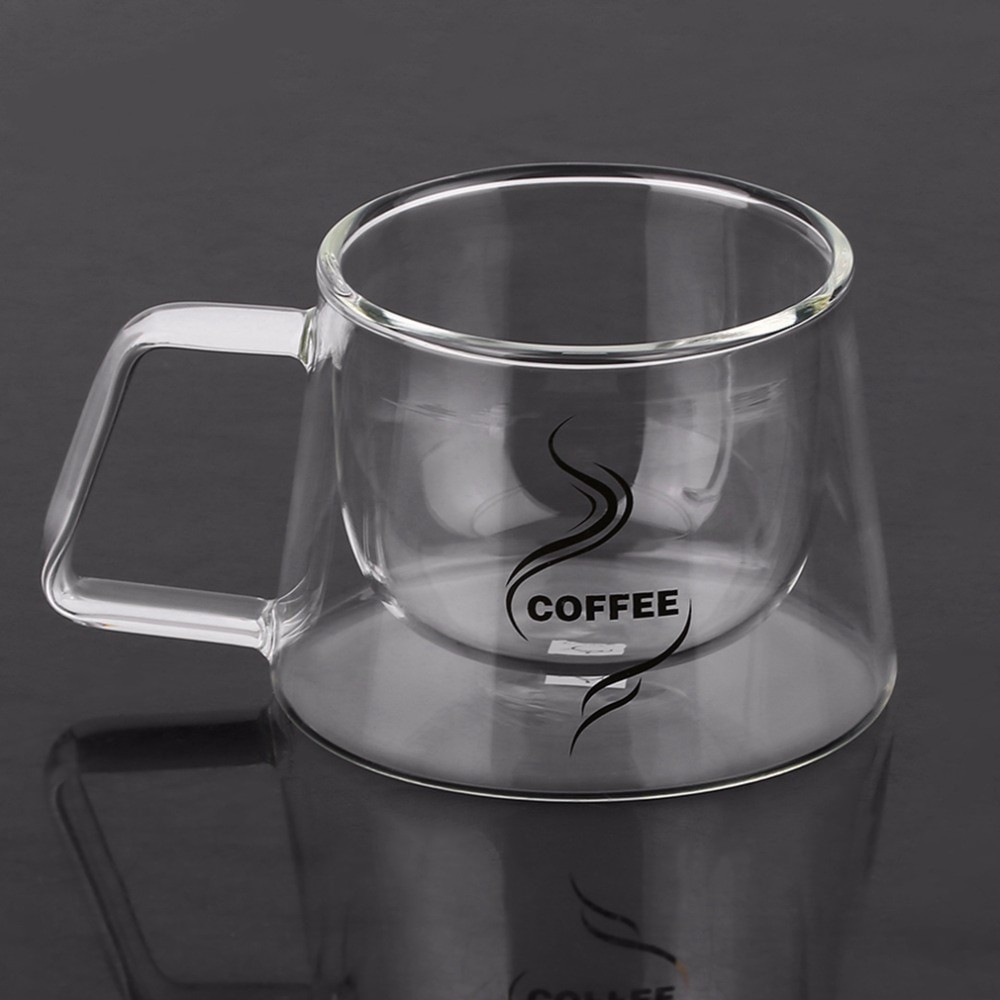 Doomed Cangkir Kopi Double Glass Coffee Mug 200 ml - Transparan