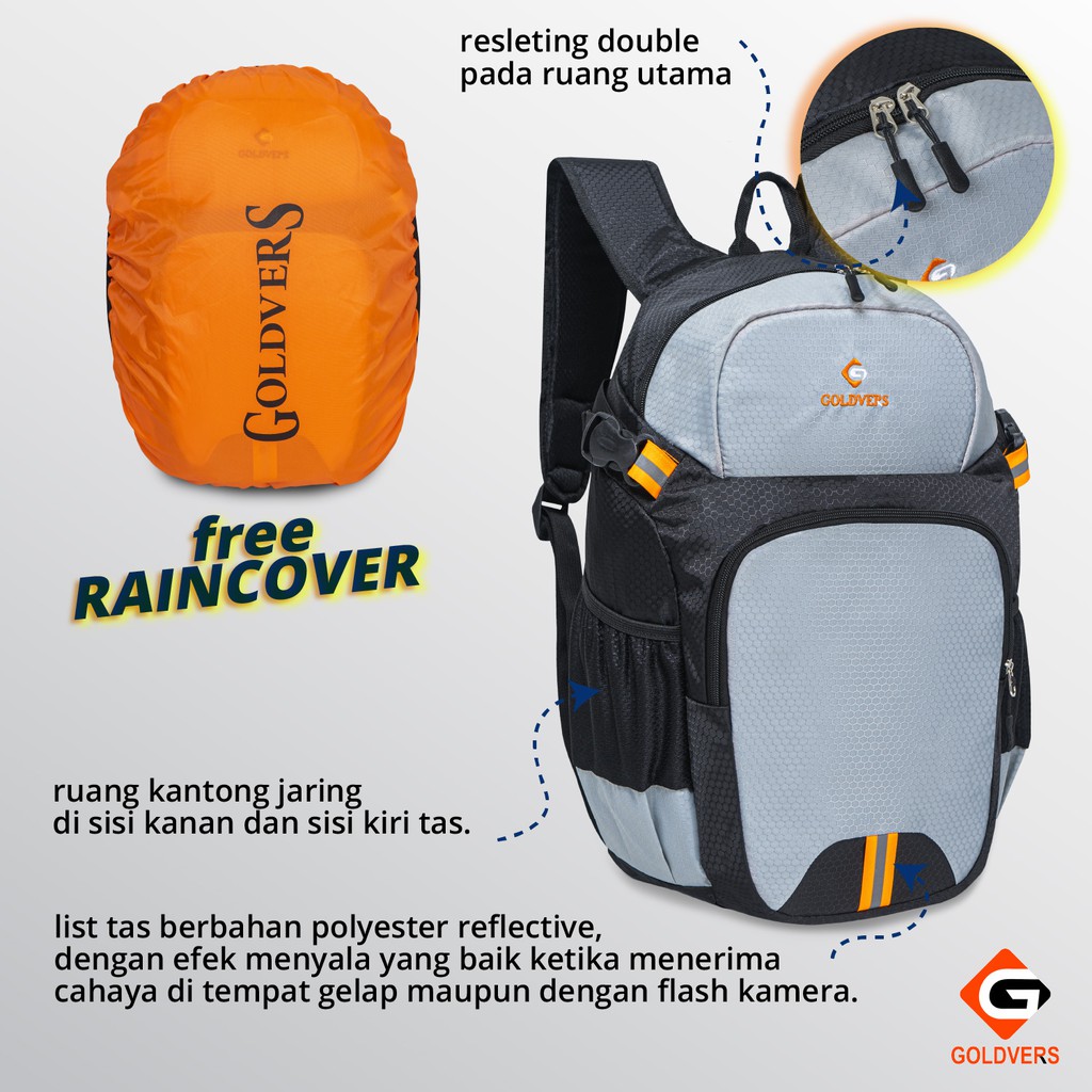 Tas Ransel Sekolah Pria Tas Laptop Kuliah  Backpack Remaja Dewasa Ransel GOLDVERS - Goldiesbags