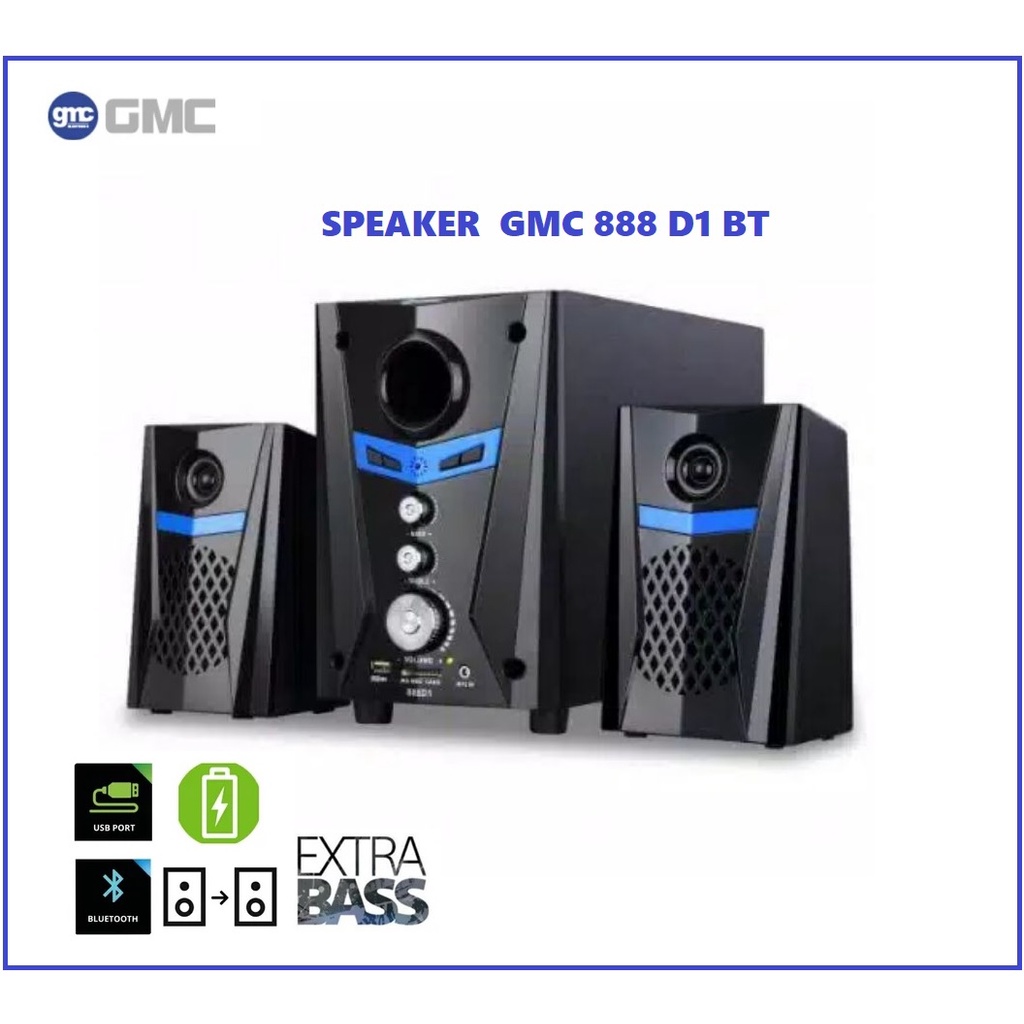 PROMOSPEAKER BLUETOOTH PORTABLE GMC 888 D1 BT // SALON AKTIF SUPER BASS USB REMOTE SPEKER WIRELESS