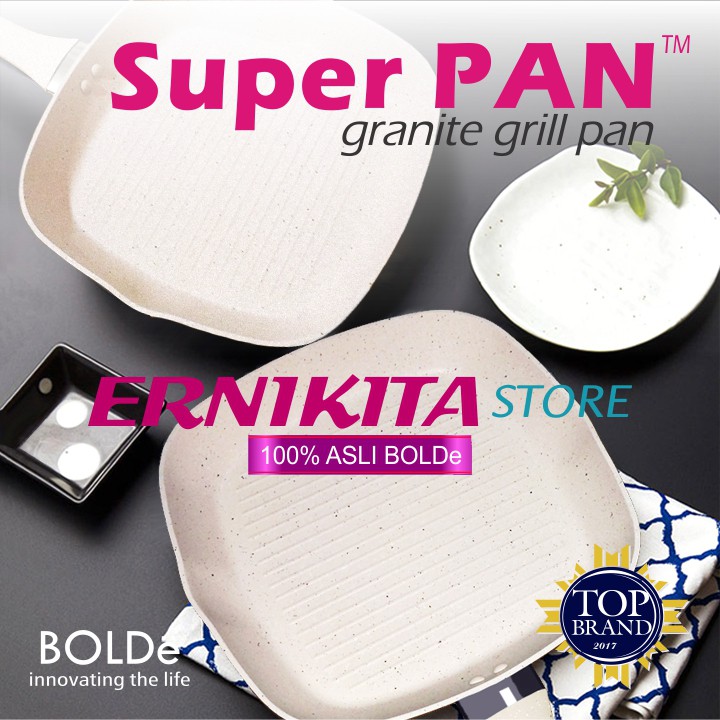 BOLDe GRILL PAN 28 CM - Super Pan Wajan Pemanggang Granite Coating