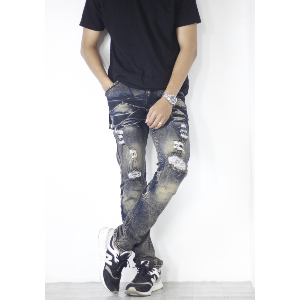 GEVAR Celana Jeans Ripped Sobek Ringle Premium