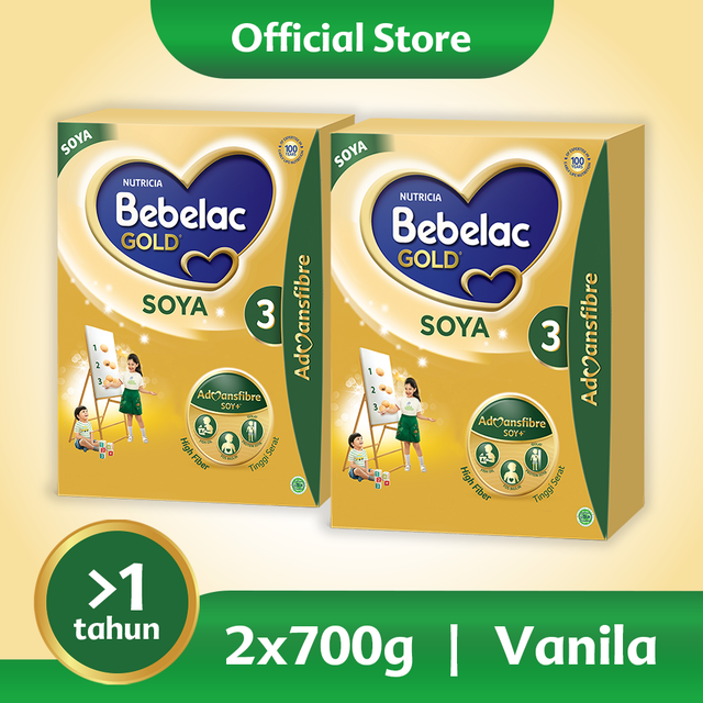 Bebelac Gold Soya 3 Vanila Formula Soya Bubuk 700 gr x 2