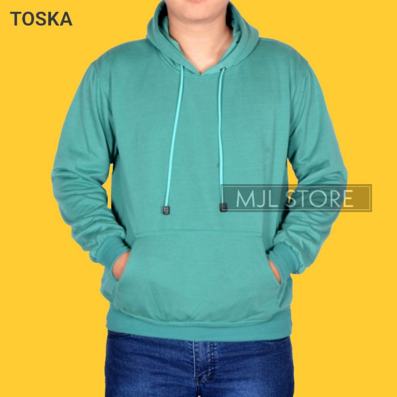 (promo) Jaket jumper hoodie polos L,XL,XXL pria wanita toska mjl store