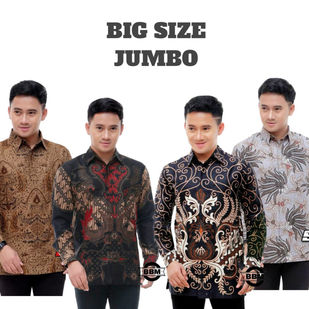 BATIK PRIA SIZE M L XL XXL  BSWART BatiK HRB026 Kenongo Hem Panjang Padi