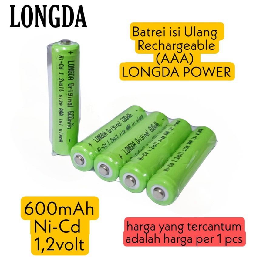 Baterai Isi Ulang Rechargeable AA dan AAA LONGDA POWER 1,2Volt Original 1pcs