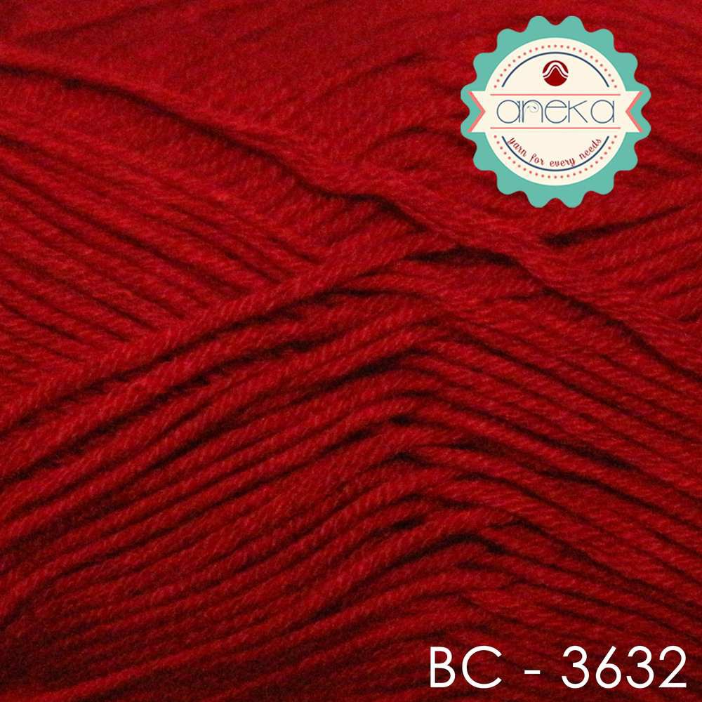 Benang Rajut Katun Bambu / Bamboo Cotton Yarn 1 - 3632 Merah Tua