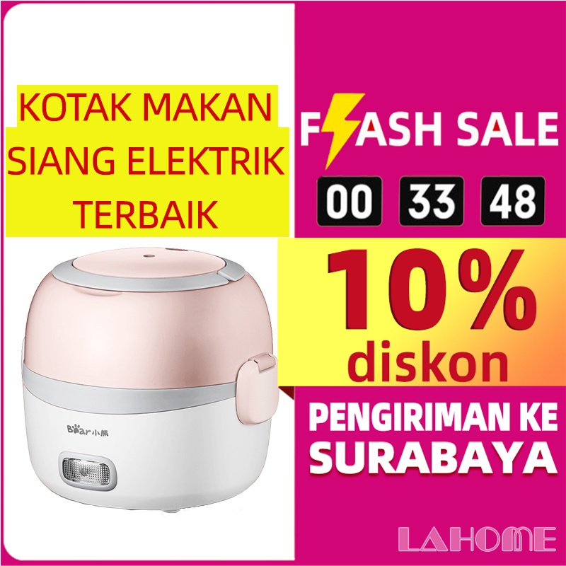 【SURABAYA】Lahome Bear Kotak Makan Siang Pemanas Kotak Makan Siang Listrik Dengan Pemanas Kompor List