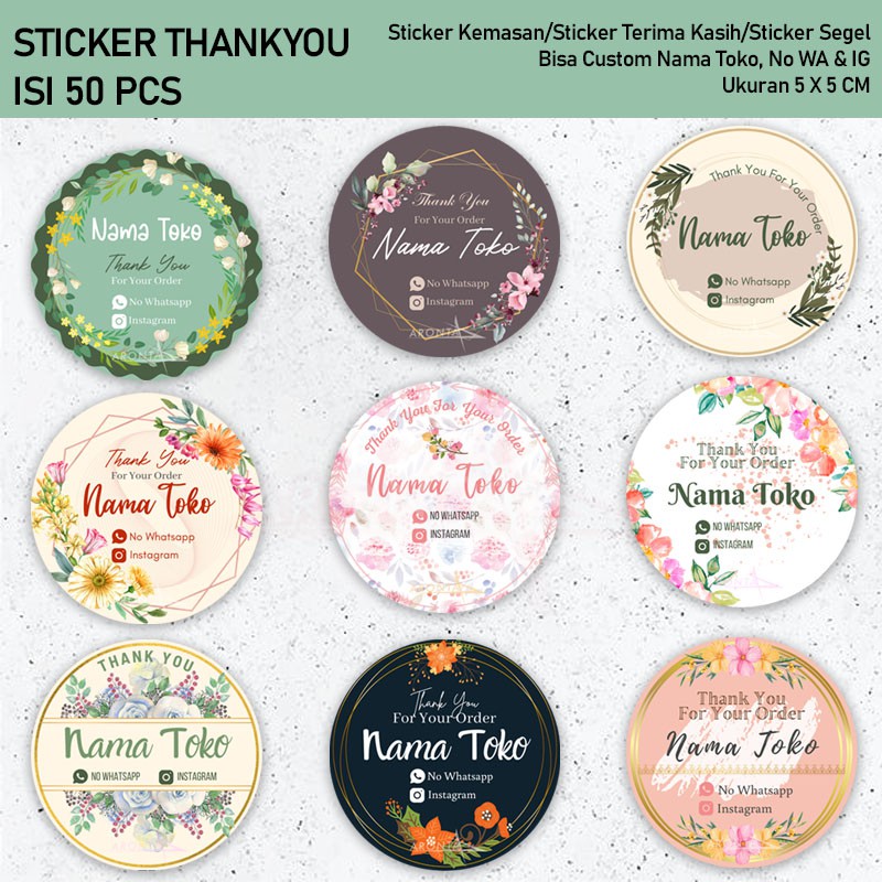 

[isi 50 pcs] Sticker Online Shop Bisa Custom - Sticker Label - Stiker Kemasan - sticker olshop murah