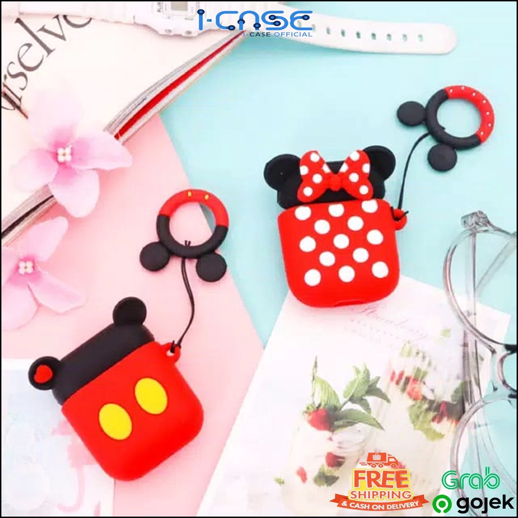 AIRPODS CASE WITH RING SULLY MONSTER INC POOH PIGLET DUCK PIGGY MICKEY MINNIE