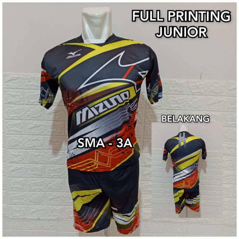 Baju voli junior celana olahraga voli anak mizuno motif full printing