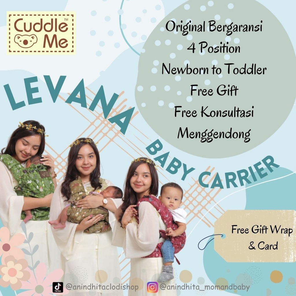 CUDDLE ME Levana Carrier Gendongan Bayi Newborn SSC Cuddle Me Levana Air Baby Carrier M Shape