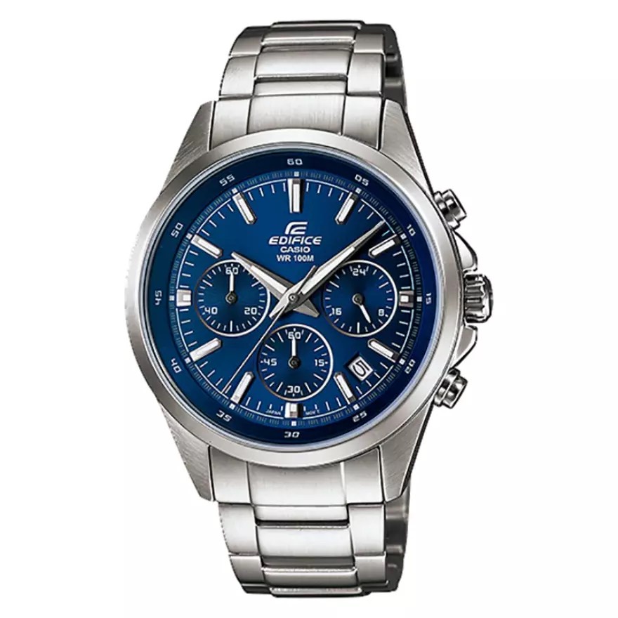 Jam Tangan Pria Casio Edifice EFR-527D-2AVUDF Chronograph Men Blue Dial Stainless Steel Strap