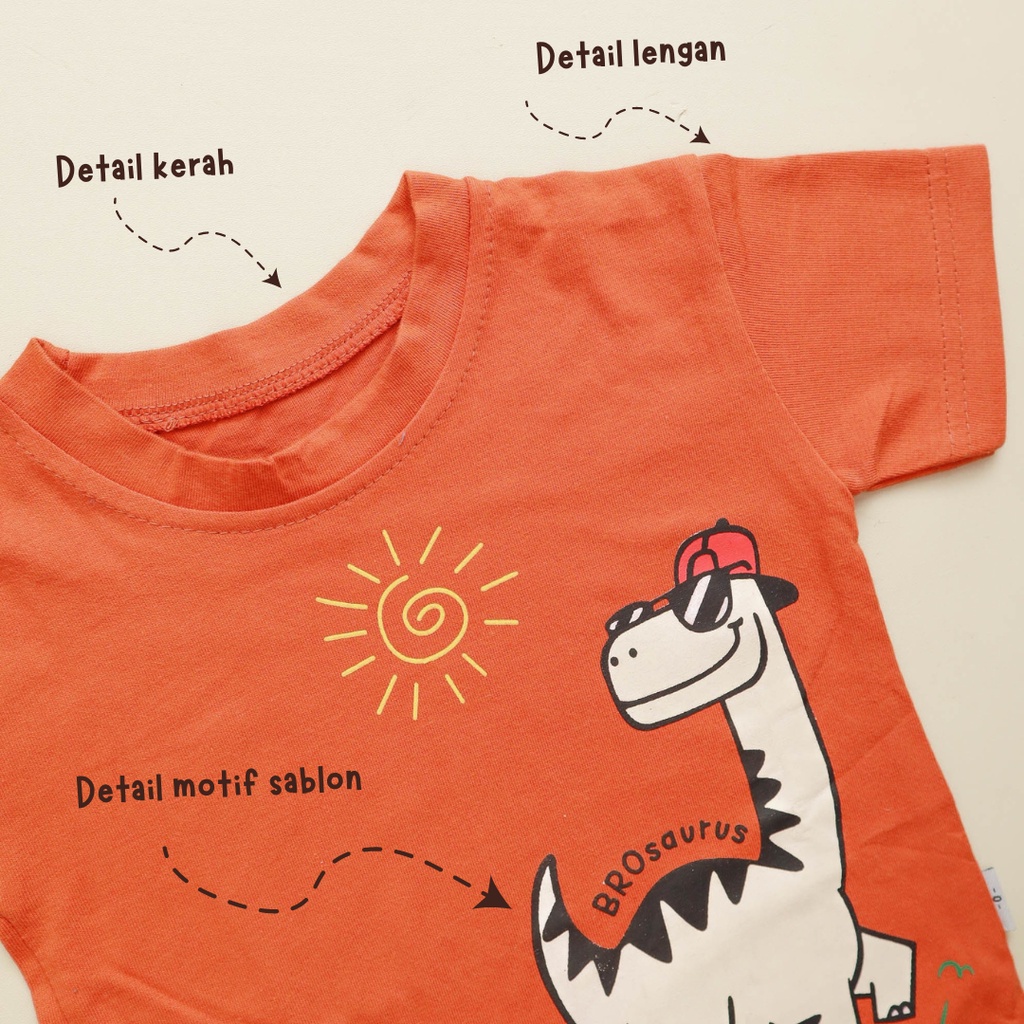 Nuna Store Motif Brosaurus / Setelan Baju Bayi / Anak Bayi Laki-laki Usia 6 Bulan - 3 Tahun Baju Setelan Anak