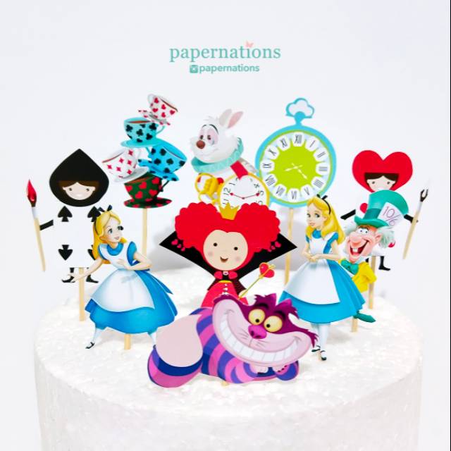 Cupcake Topper Alice in Wonderland / Topper Alice in Wonderland / Cake Topper Alice in Wonderland
