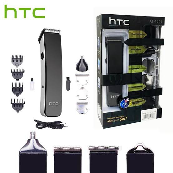 Berkah Oldshop 88 - Hair Clipper Trimmer HTC AT-1201 Alat Mesin Cukur Rambut Multigroom 5 in 1 Professional Hair Clipper Trimmer