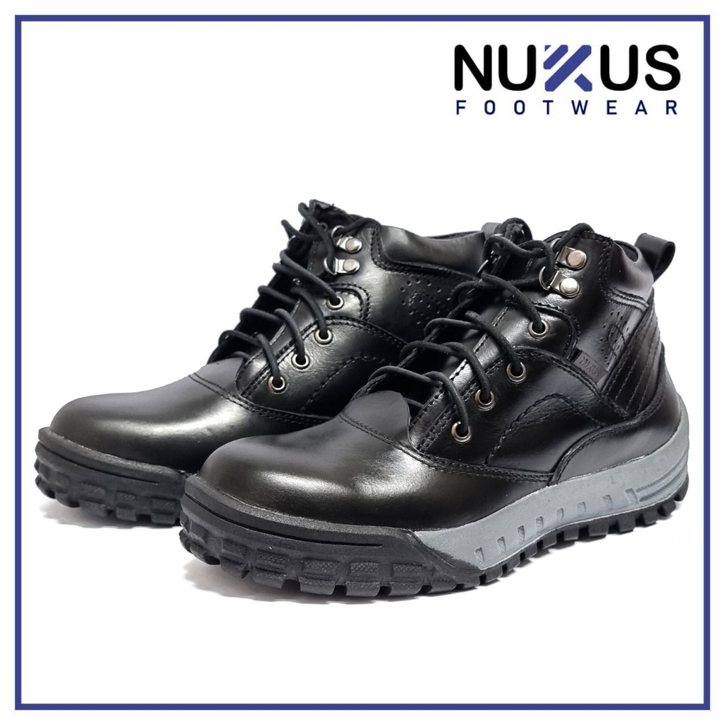 Nukus Sepatu Pria Safety Boots Tali Hitam - GR TL