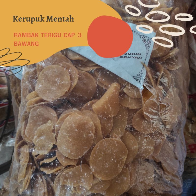 

[ 250 gr ] KERUPUK RAMBAK TERIGU CAP 3 BAWANG / KRUPUK MENTAH RAMBAK / KRECEK RAMBAK