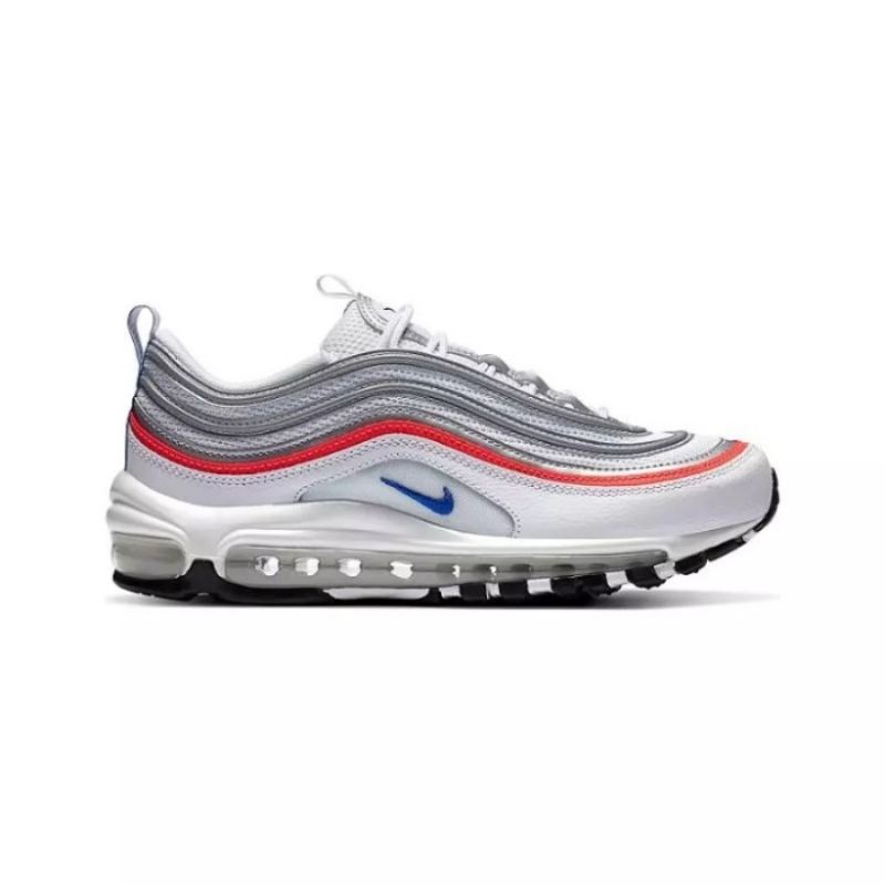 NIKE Air Max 97 Ess - White/Flash Crimson/Metallic Silver/Racer Blue Original