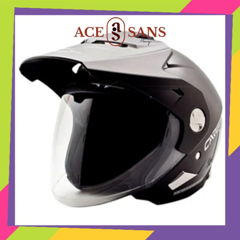 Helm Cargloss Former Text FZ Gun Metal Grey Non Double Visor I Helm Motor I Helm Cargloss I Helm