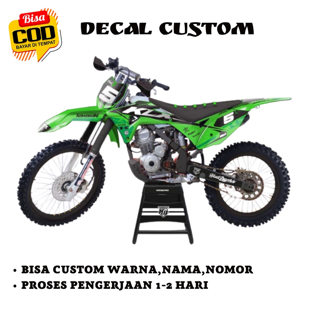DECAL BODY GORDON HIJAU CUSTOM STIKER KLX FULL BODY