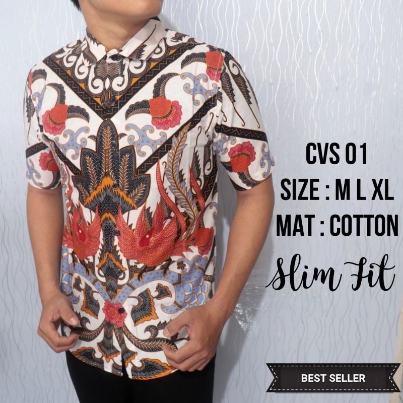 CHS 02 HEM KEMEJA BATIK SLIM FIT PRIA