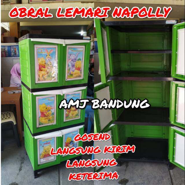 OBRAL LEMARI PLASTIK NAPOLLY WINNE THE POOH LEMARI KERAKTER WINNE THE POOH