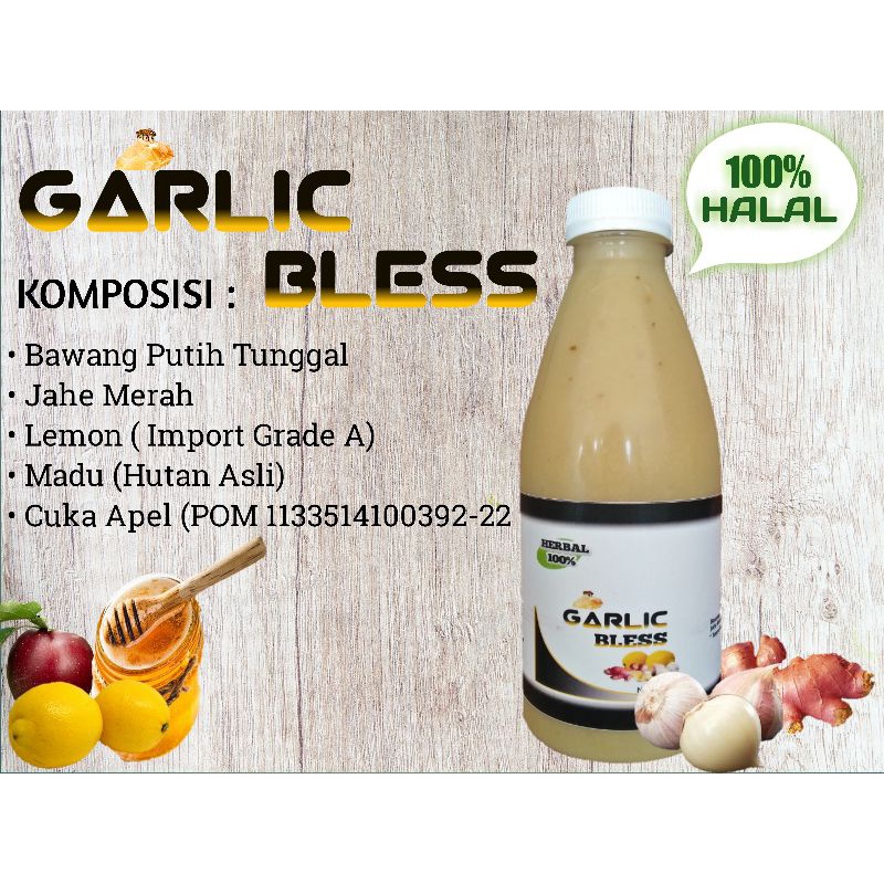 

jus bawang putih madu jahe merah lemon cuka apel -Garlic Bless 350ml